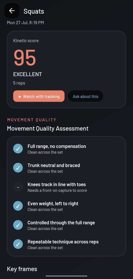 Gym App: AI analysis screen