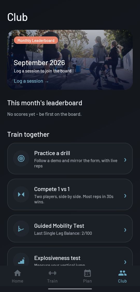 Gym App: Club and challenges screen